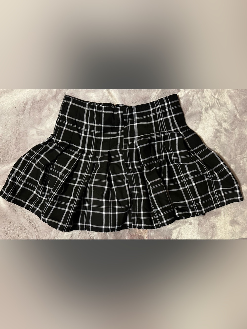 NOBO Black & White Plaid Mini Skirt